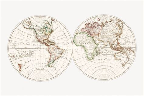 Vintage world map illustration, artwork | Premium Photo - rawpixel