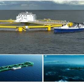 Cage design in offshore fish farming which is equipped with several ...