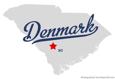 Map of Denmark, SC, South Carolina