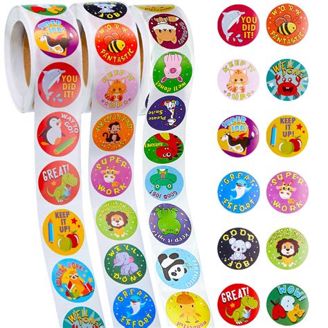 Buy 3 Rolls Motivational Stickers for Kids, 1500 Pieces Teacher Reward ...