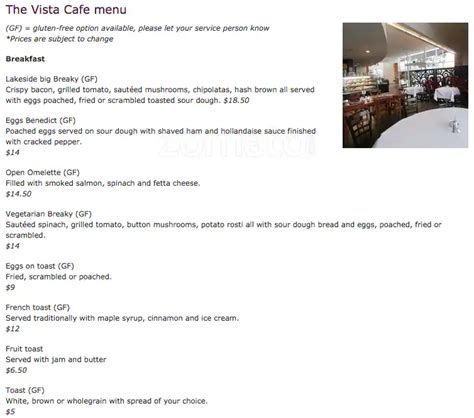 The Vista Cafe Menu, Menu for The Vista Cafe, Pakenham, Melbourne ...