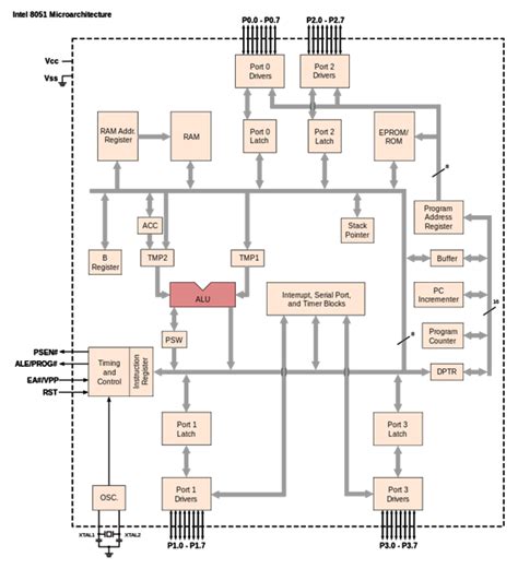 8051 Microcontroller: block diagram and components