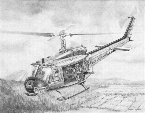 Huey Helicopter Drawing