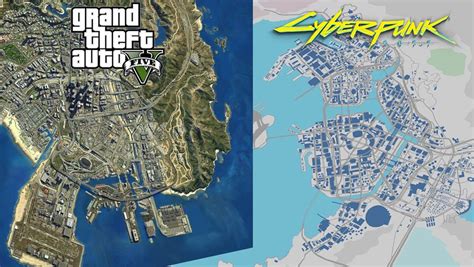 Here's how Cyberpunk 2077 map size compares to that of GTA V