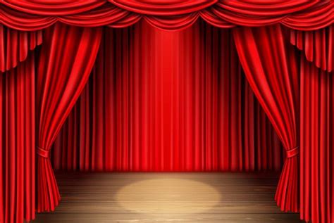 Red Stage Curtain for Theater