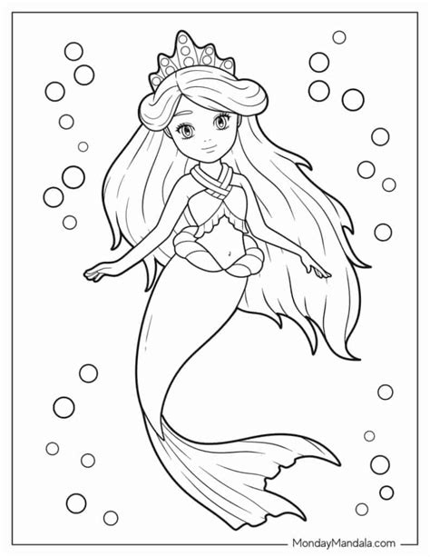 Mermaid Coloring Pages For Kids