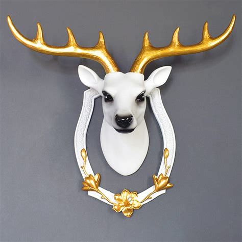 Deer Head Sculpture Wall Hanging 3D Decorative Art