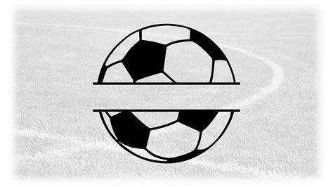 Sports Clipart: Black Split Soccer Ball with Name Frame Bold | Etsy