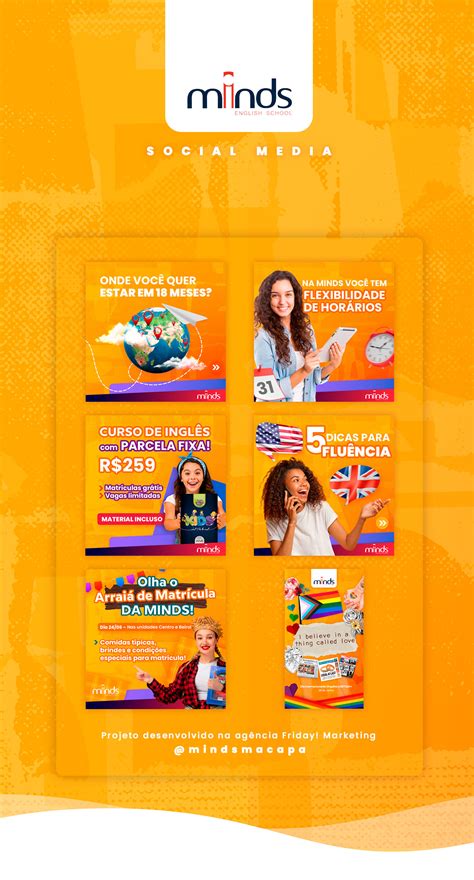 Social Media - Minds English School on Behance