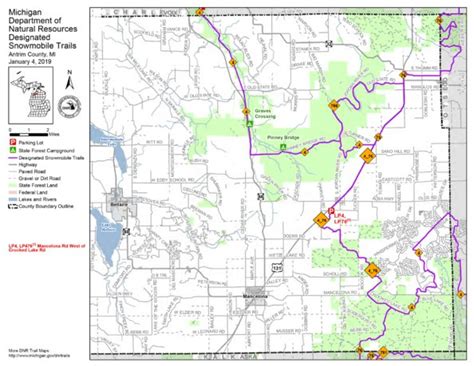 Antrim County Snowmobile Trails Map by MI DNR | Avenza Maps