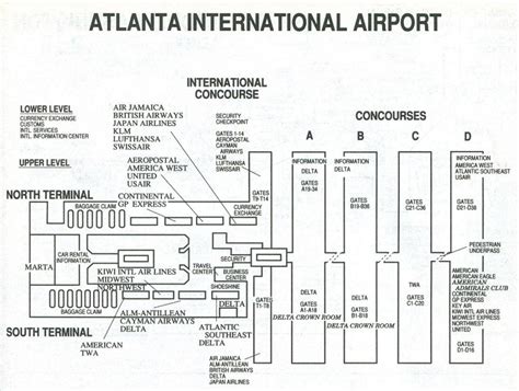 Atlanta airport map terminal s - Atlanta airport terminal s map (United ...