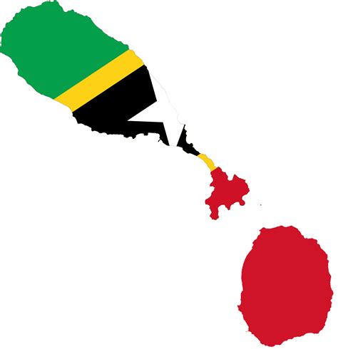 Flag map of Saint Kitts and Nevis | Symbol Hunt