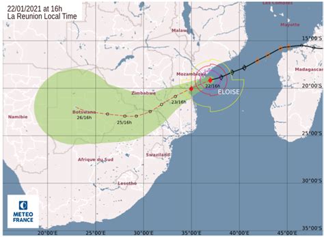 The Path of the Tropical Cyclone Eloise: Satellite Image Map ...