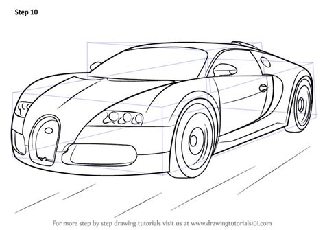 Learn How to Draw Bugatti Veyron (Sports Cars) Step by Step : Drawing ...