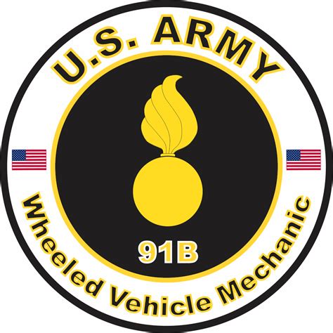 US Army MOS 91B Decal Wheeled Vehicle Mechanic