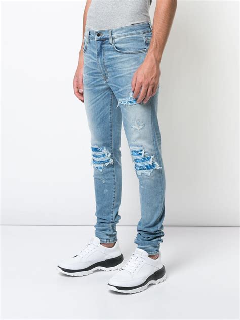 Amiri Denim Mx1 Ripped Jeans in Blue for Men - Lyst