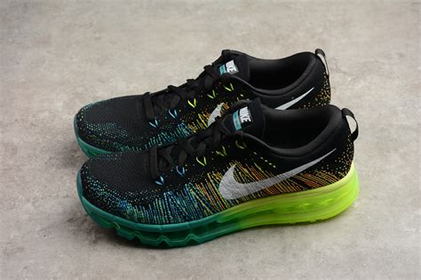 Men's Nike Flyknit Air Max Black/Turbo Green-Volt Running Shoes 620469 ...