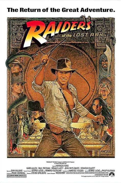 Indiana Jones - Raiders Of The Lost Ark - Movie Poster (1982 Re-Release ...