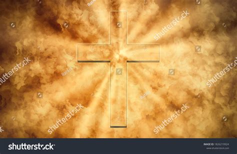 Cross Heavens Digital Illustration Religious Wallpaper Stock ...