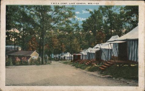 YMCA Camp Lake Geneva, WI Postcard