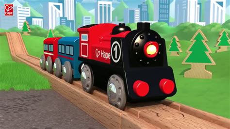 Circuitos de trenes de madera Hape - YouTube