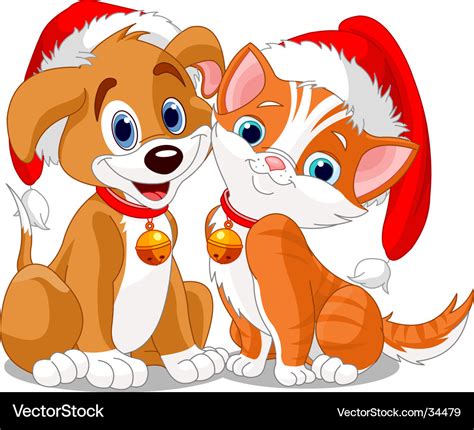 Christmas dog Royalty Free Vector Image - VectorStock