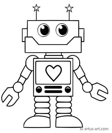 A robot coloring page which is unbelievably sweet. Look at these eyes ...