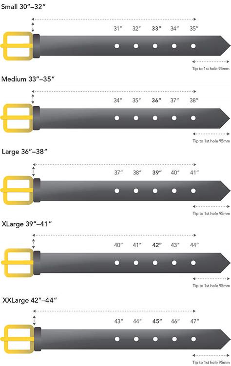 Belt Size Chart Cm