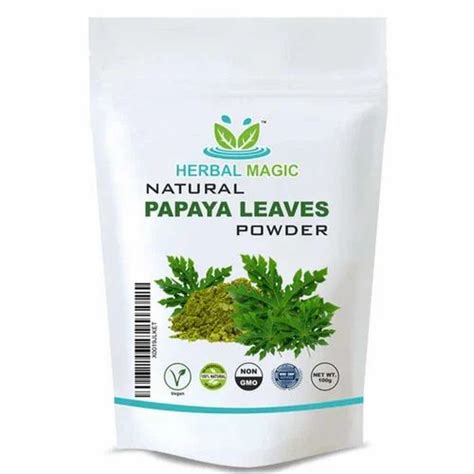 Herbal Magic Green Natural Papaya Leaves Powder, Packet at Rs 350 ...