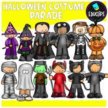 Halloween Costume Parade Clip Art Set {Educlips Clipart} in 2022 ...