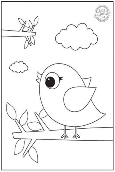 Simple & Cute Bird Coloring Pages for Kids | Kids Activities Blog