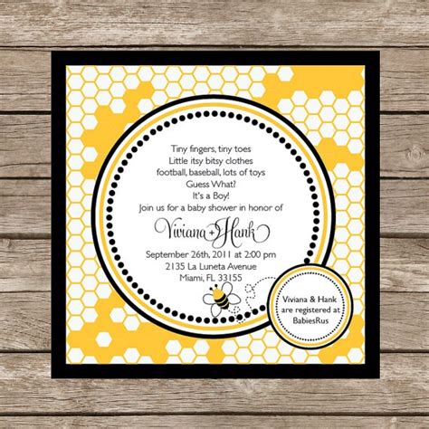 Printable Bumble Bee Invitation Design Party by TwoTinyLoves, $13.50 ...