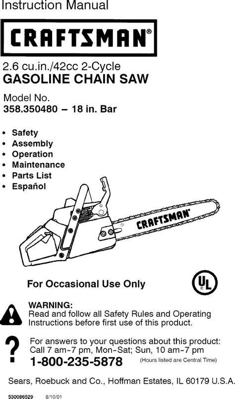 Craftsman 20 Inch Chainsaw Parts