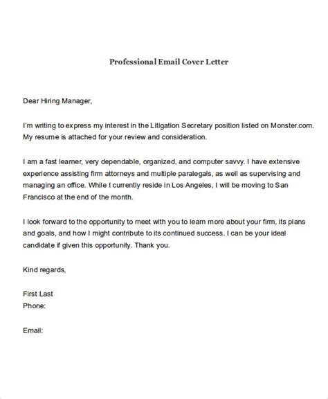 10+ Email Cover Letter With Resume | Cover Letter Example : Cover ...