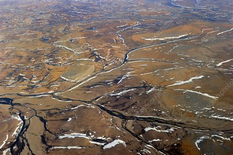 Aerial view of Devon Island, Nunavut, Canada - Stock Image - C040/5343 ...