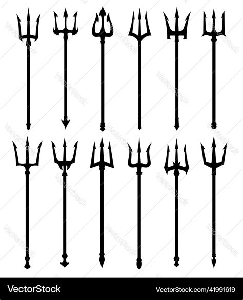 Devil trident fork poseidon neptune spear weapon Vector Image