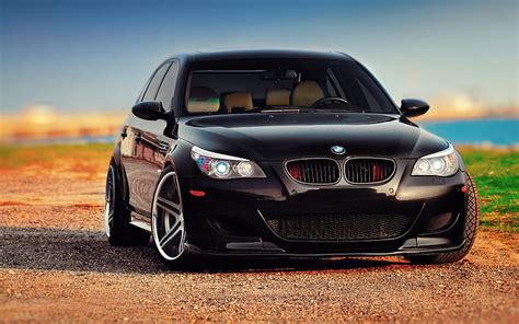 Black BMW E60 M5 sedan, the sun, the city, BMW, black, Blik, Sedan, E60 ...