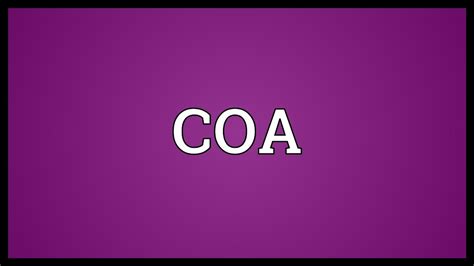 COA Meaning - YouTube