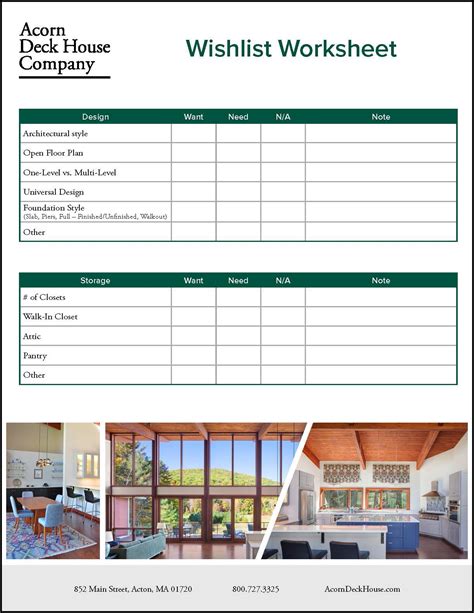 Plan your dream home with this downloadable custom home wishlist worksheet.