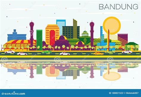 Bandung Cityscape - Bandung City Skyline Silhouete Cartoon Vector ...