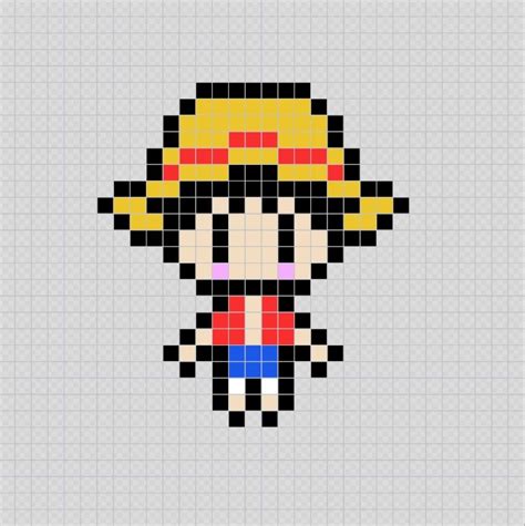 Luffy (One Piece) Anime - Pixel Art Patterns | Pixel art, Nhật ký nghệ ...