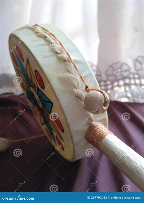 Traditional & X22;gendang& X22; Music, White Color, on a Brown Table ...