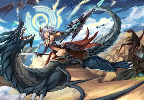 3840x2160px, 4K free download | Dragon rider, lance, girl, anime ...