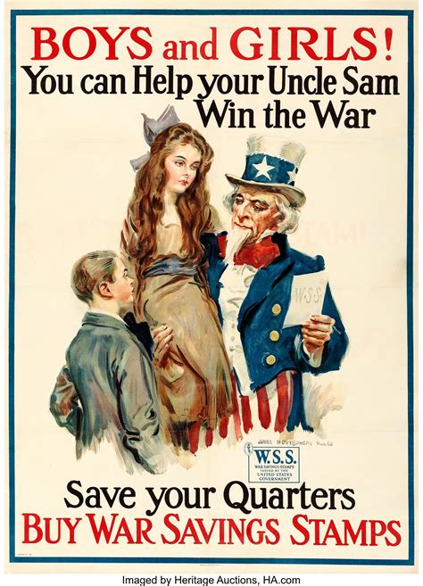 World War I Propaganda by James Montgomery Flagg (1917-1918). Fine+ ...