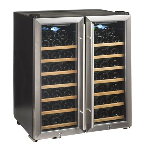 Wine Enthusiast Silent 48-Bottle Dual Zone Wine Cooler with Stainless ...