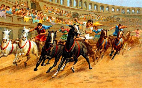 Roman chariot race in Circus Maximus | Corrida de bigas, Império romano ...