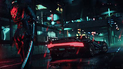 Cyberpunk 2077, Video Game, Sci-Fi, Car, Samurai, Logo, Katana 4k, HD ...