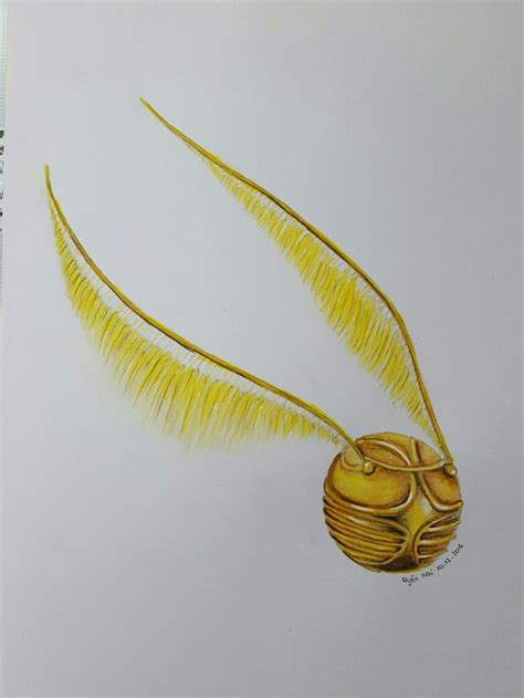 Harry Potter Golden Snitch Drawing at PaintingValley.com | Explore ...