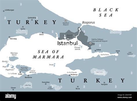 Map of bosporus strait hi-res stock photography and images - Alamy