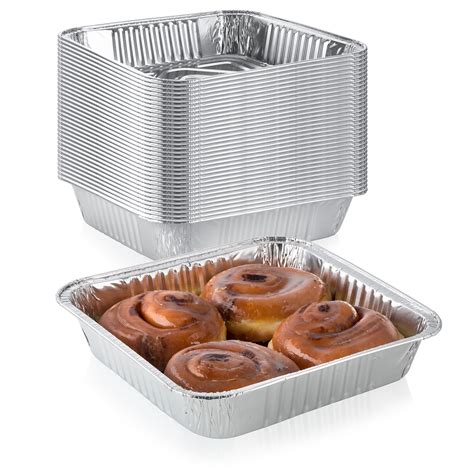 Pack of 50 Extra-Thick Disposable Aluminum Baking Pans | Standard Size ...